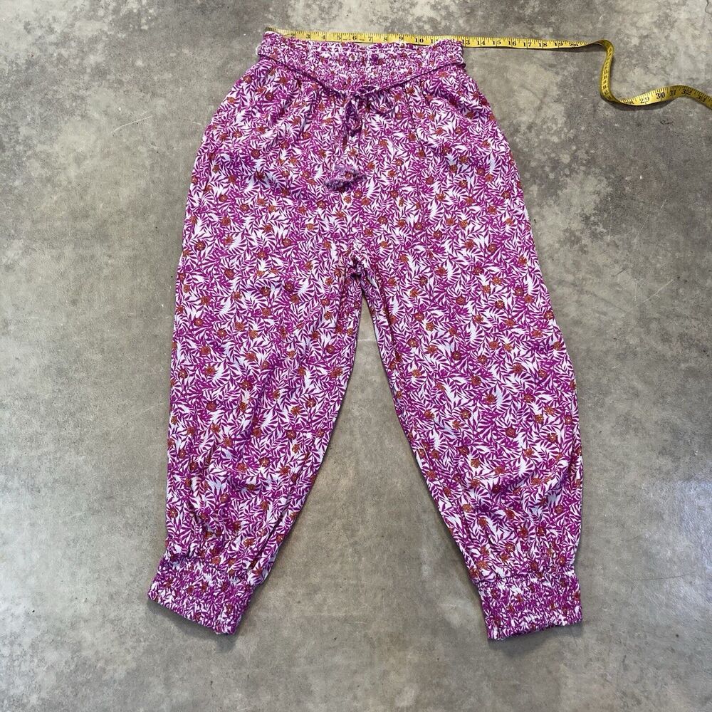 Anthropologie Pants Womens Medium Abstract Joggers Pink‎ Drawstring Waist